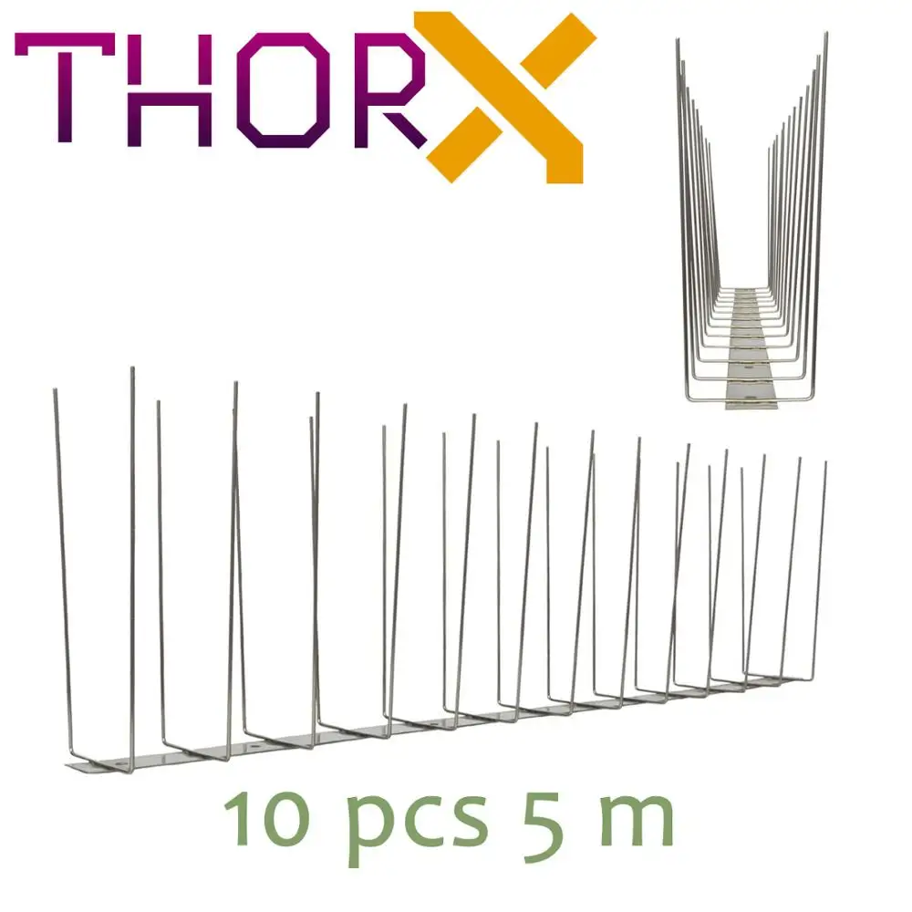 WL-02-TB 2 row seagull spikes on stainless steel base- high quality solution for bird control spikes- Titan - Цвет: WL-02-TB-5M