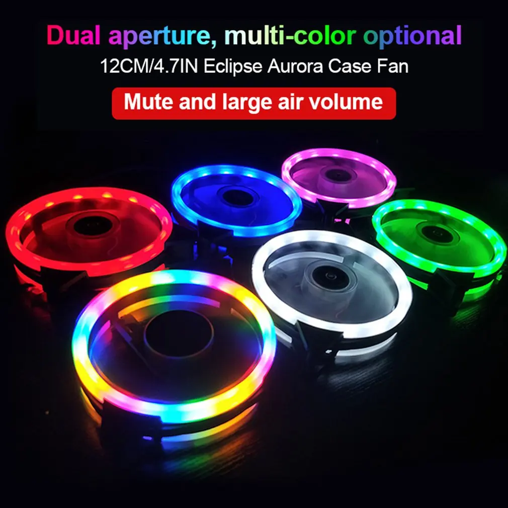 LED Cooling Fan 120mm 12cm DC 12V Cooling 3Pin Big 4Pin Silent Quiet Fan Cooler Radiator For PC Computer Case 11 Blades