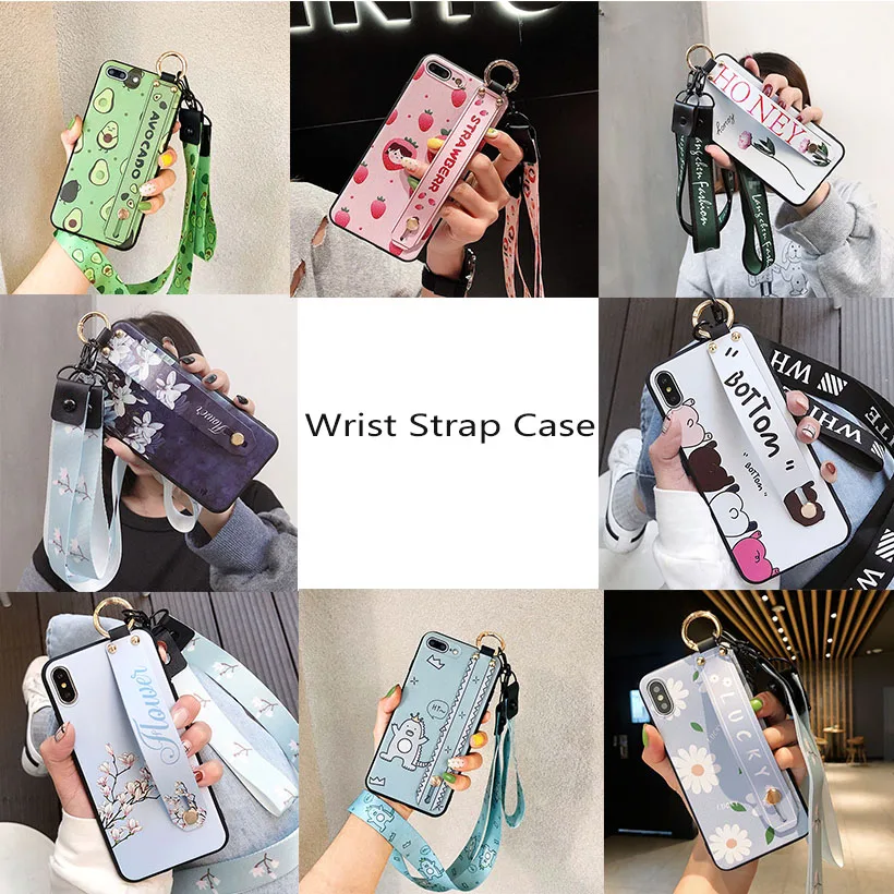 Чехол на запястье для Huawei Nova 5T 7i 5 Pro 5i 6 SE P Smart 2019 Mate 30 Lite 20 20X Honor 9X 9i Holder Lanyard Case