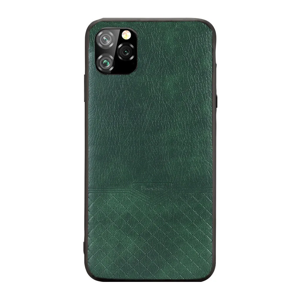 Slim Leather Vintage Shock-proof Case Cover for iPhone 11 Pro Max 6.5 Inch Luxury Hard Matte Cover Business Style Phone Cases