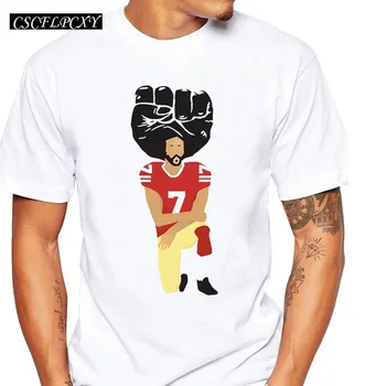 

Newest Fashion Colin Kaepernick Kneeling Men T-Shirt Funny Printed Tops Short Sleeve T Shirts Hipster Cool Tee
