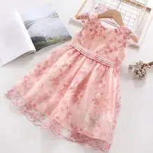 Платья принцессы для девочек детское праздничное платье детское платье с вышитыми цветами Милая одежда для малышей