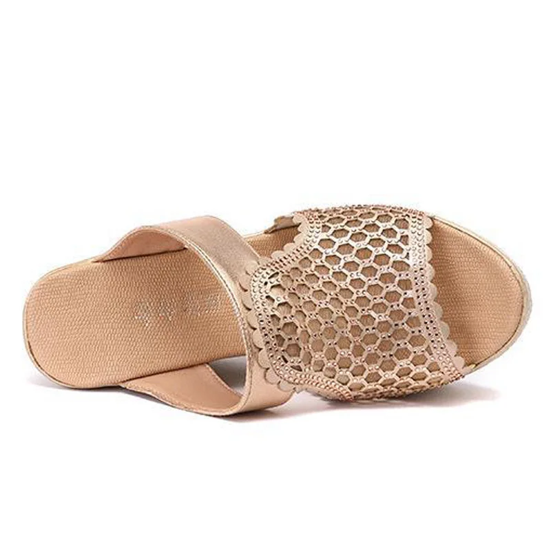 Women High Heels High Heel Sandals For Women Summer Peep Toe Lace Mesh Wedge Heels Sandal