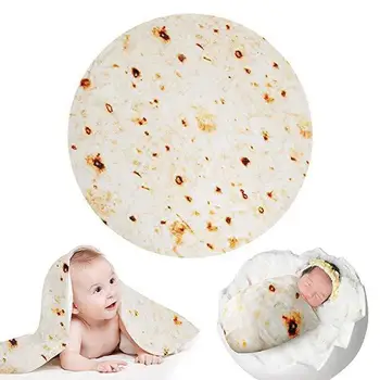 

180cm Comfort Food Creations Burrito Wrap Novelty Blanket Soft Round Perfectly Home Mat Wearable Warm Tortilla Shawl Decoration