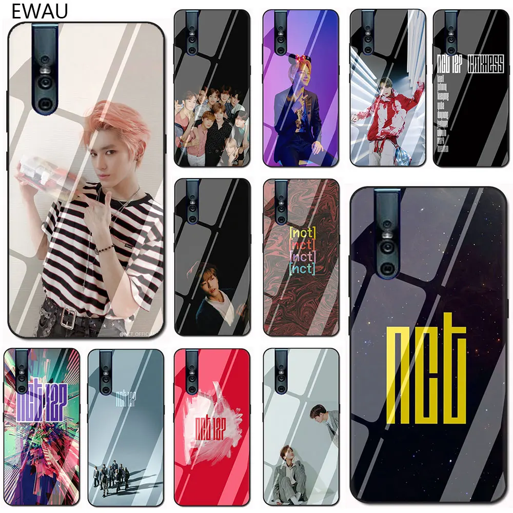 

EWAU NCT 127 Kpop Boy group Tempered Glass Phone Cover Case For VIVO V9 V15 Y17 Y85 Y89 Y93 Y95 Y91 C