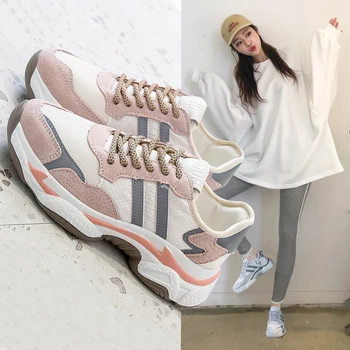 

2019 Outdoor Sport Shoes Woman Sneakers Female Running Shoes Breathable Light Lace-Up Chaussure Femme Women Fashion Sneakers