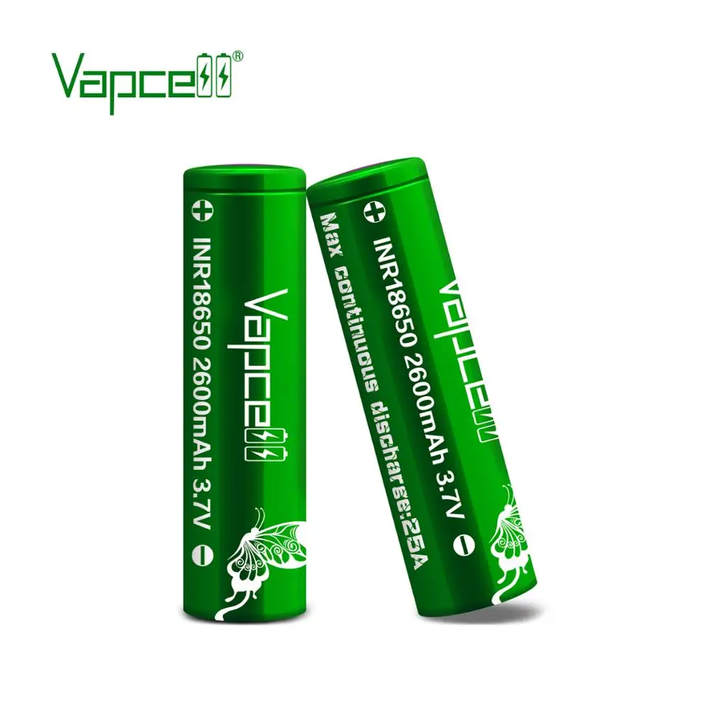 Vapcell 18650 2600 мАч 25a аккумуляторная батарея перезаряжаемая литий ионная 3 7