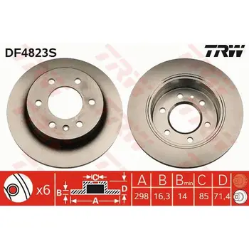 

Brake disc MERCEDES SPRINTER/VW CRAFTER 06 rear D = 298mm TRW DF4823S