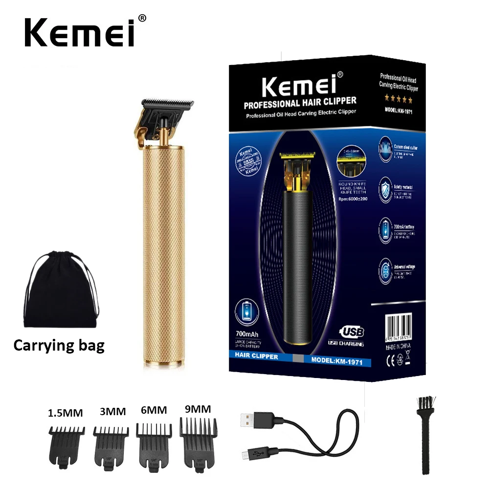 Kemei Pro Li T-Outliner Skelet Zware Hitter беспроводной триммер Mannen 0 мм Kaalhoofdige Tondeuse Afwerking Haar Snijmachine