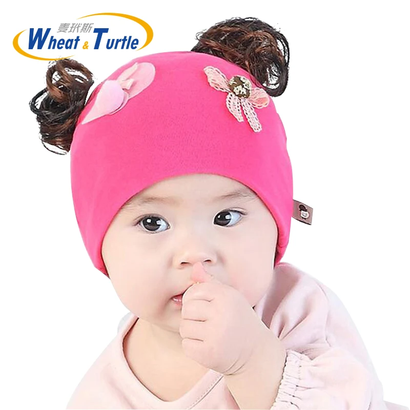 Baby Hat Fake hair Baby Cap Cotton Pompom Bobble Hat for Kids Winter Boys  and Girls Caps Artificial Fur Children's Hats|Hats & Caps| - AliExpress
