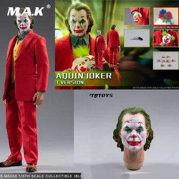 

In Stock MTOYS MS008 1/6 Scale Joaquin Joker Red Suit Ver. Makeup Head Sculpt with Mask Set Full Set Action Figure Model