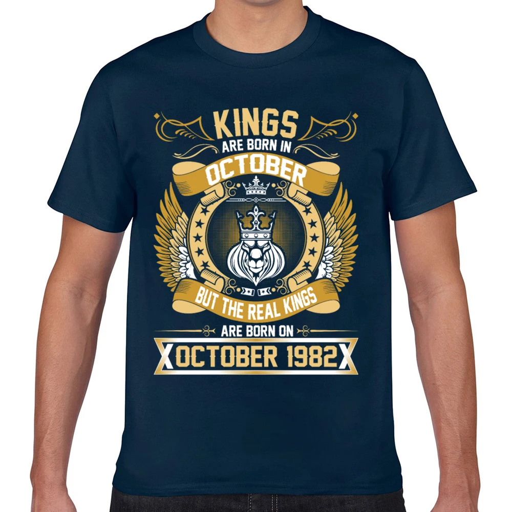 Топы футболки для мужчин настоящие короли родились в октябре 1982 года