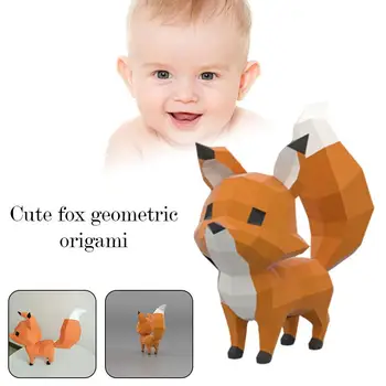 

3D Cute Fox Animal Paper Model Toy Home Decor Living Paper Creative Craft Decoration Model Handmade Decor Party Room Gift D W1C0