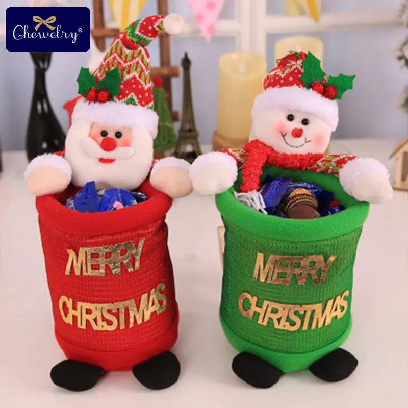 1 шт. Рождественская Кукла Deco милые мешочки для конфет Санта Клаус плюшевые сумки для хранения игрушек фестиваль год ужин вечерние Рождество для дома
