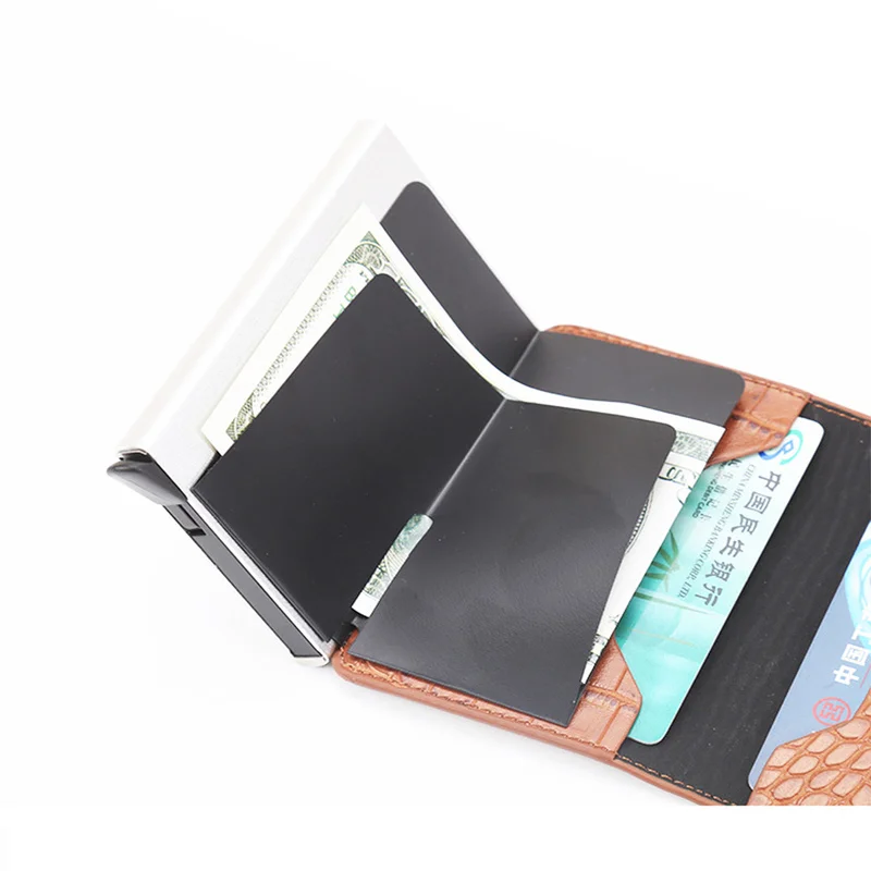 Деловой кошелек Netherland унисекс металлический блокирующий RFID кошелек для телефона алюминиевая коробка PU дорожный держатель для карт кошелек Чехол