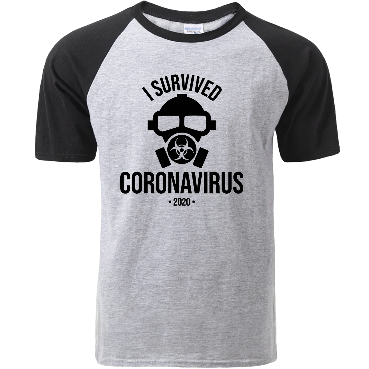 

Covid-19 Corona T Shirt I Survived CoronaVirus 2020 Tshirt Men Protective Respirator T-shirts Mens Cotton Short Sleeve Tee Shirt