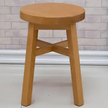 

Solid Wood Stool, Round Stool, Family Dining Stool, Adult Reinforced Fashion Stool, Creative Tea Table, Stool, Low Stool, Living