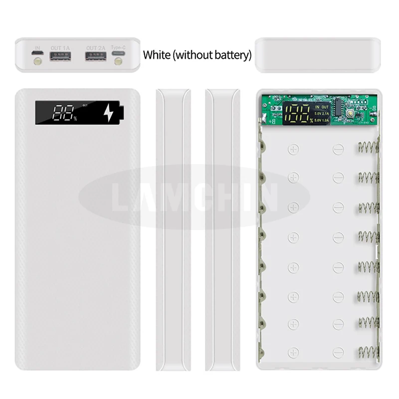 8*18650 Двойной USB внешний аккумулятор корпус батареи 5 В/2 а 10 Вт Быстрая зарядка DIY чехол для зарядного устройства для IPhone samsung с посылка