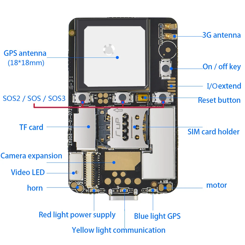 ZX808 трекер чувствительный автомобиль интеллектуальная Плата развития PCBA SOS gps локатор модуль 3g чип программируемый Bluetooth wifi мини