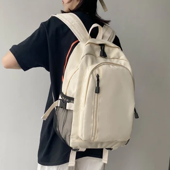 

UNIXINU Waterproof Nylon Women's Backpack Fashion Solid Color Simple Unisex School Backpack Shoulder Travel Bags For Women