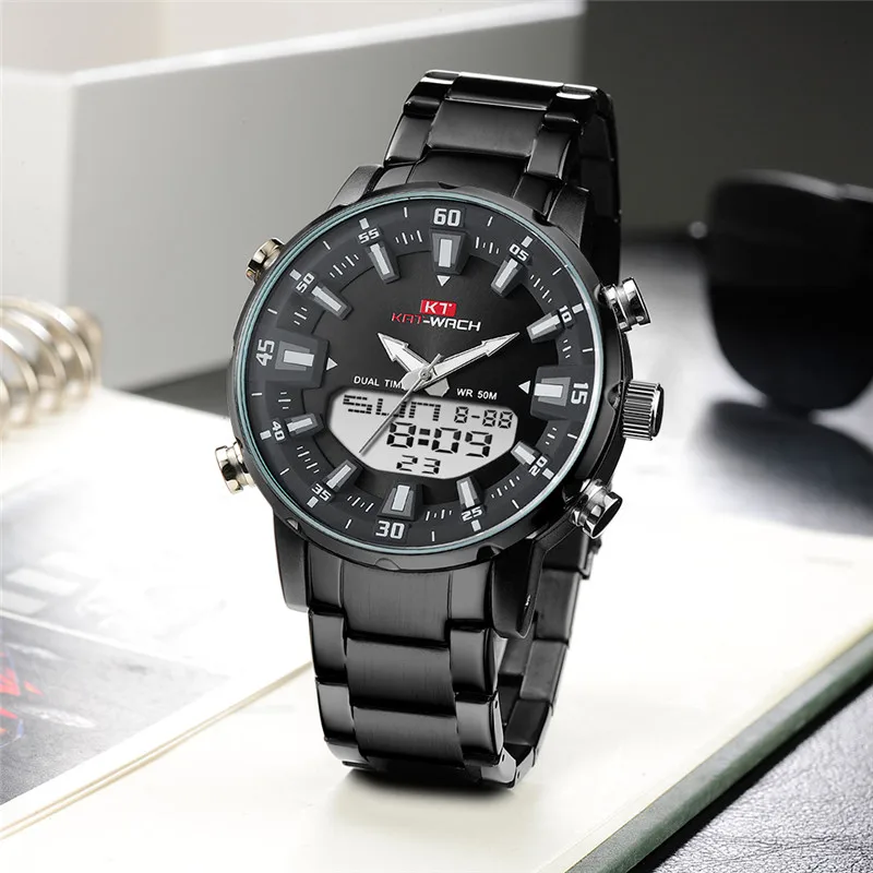 Mens Watches Top Luxury Brand Men Sports Watches Men's LED Digital Quartz Clock Waterproof Military Wrist Watch black waches