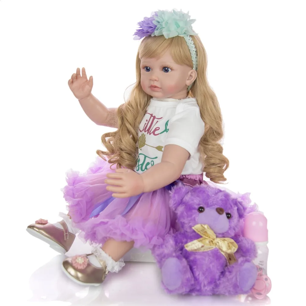 KEIUMI прекрасный 60 см как принцесса Reborn Baby Doll игрушки 24 ''милая кукла" малыш "Девочка золотые волосы подарок на день рождения ребенок игровой дом игрушка