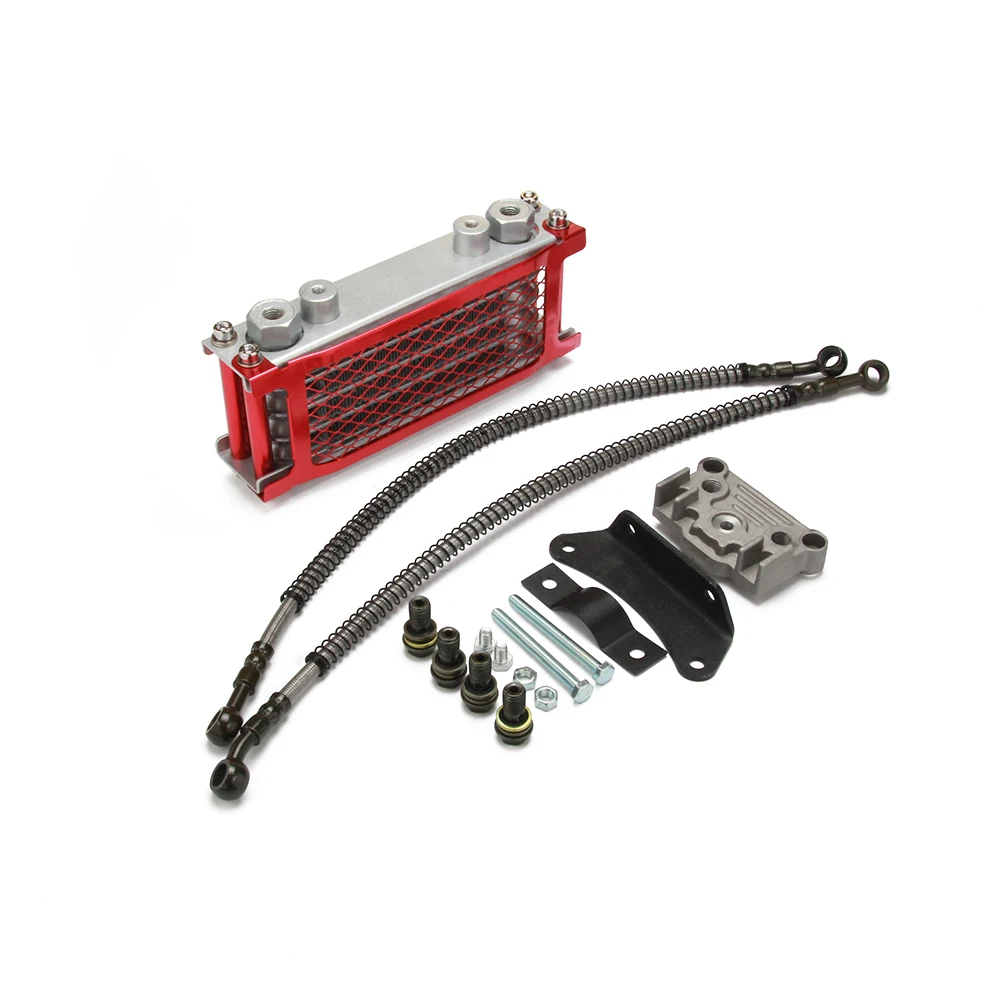 Red Масляный радиатор охлаждения для Loncin Zongshen Lifan Shineray Yinxiang 125 140CC горизонтальные двигатели - Цвет: Red