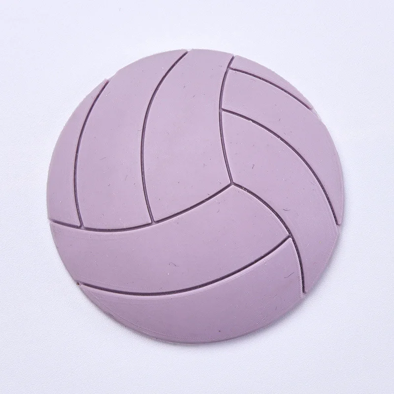 purple volleyball Ручка для дома противоскользящая дверная накладка круглая настенная Защитная Клейкая ручка 1 шт. 3D Силиконовая горячая Распродажа дверная ручка бампер краш-накладка - Цвет: purple volleyball