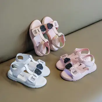 

Girls Sandals Summer Kids Shoes Non-slip Baby Toddler Children Beach Sandals Party Purple Bow Princess Shoes Size 25-37