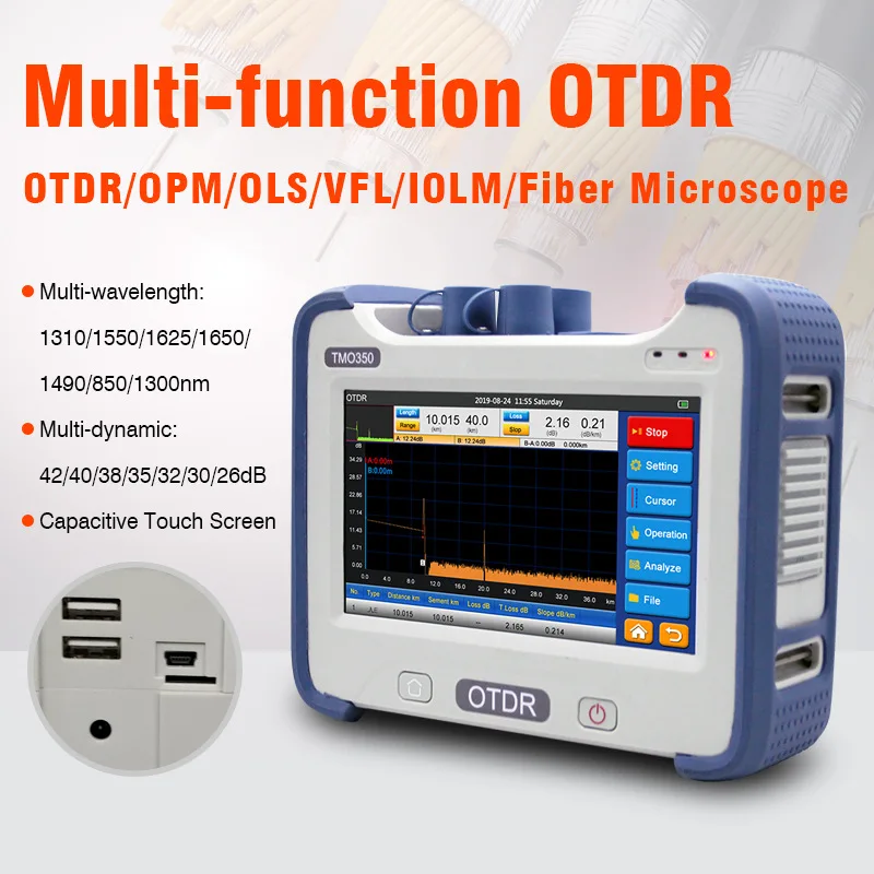 OTDR 850/1300/1310/1490/1550/1625nm опционально длина волны Оптическое волокно рефлектометр FTTH с