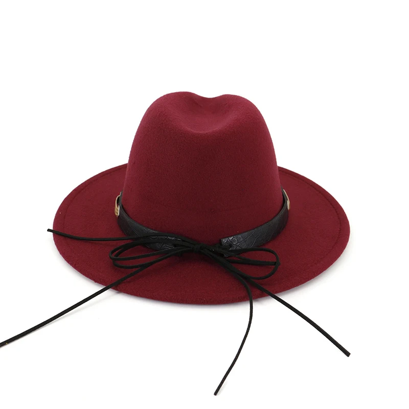 FS топ шляпа Женская Мужская Fedora зимняя Классическая сомбреро осень шерстяной джазовый шляпа черный розовый красный Мужская Повседневная Кепка высокое качество