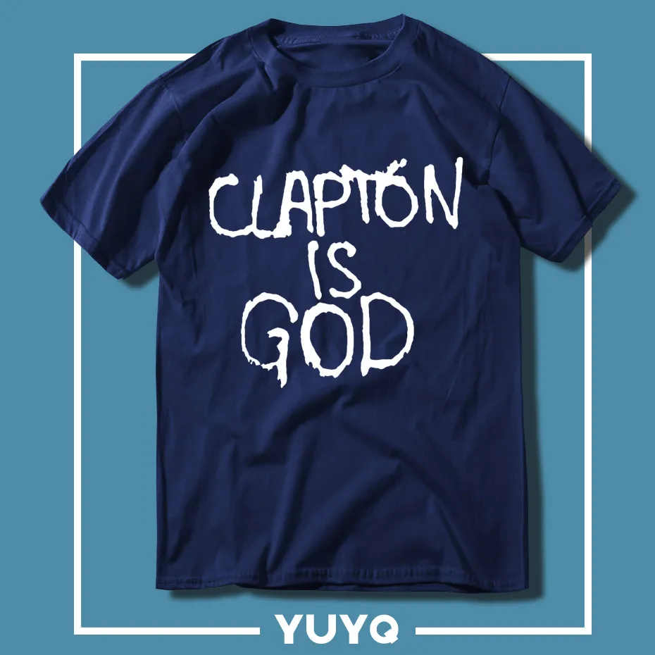 Эрик Clapton с сопротивлением музыка футболка Бог чёрный белыми пятнами размера