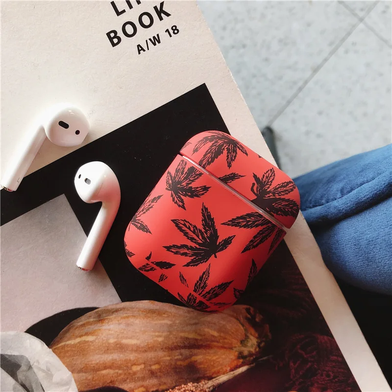 Модный кленовый жесткий наушник чехол для Apple AirPods чехол Роскошный Bluetooth чехол для наушников Airpods 1/2 защитный чехол