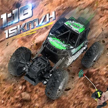 

1:18 RC Car USB Rechargeable Off-Road Electric Climbing Car with Light Crash-Resistance Remote Control for Children Boys Gifts
