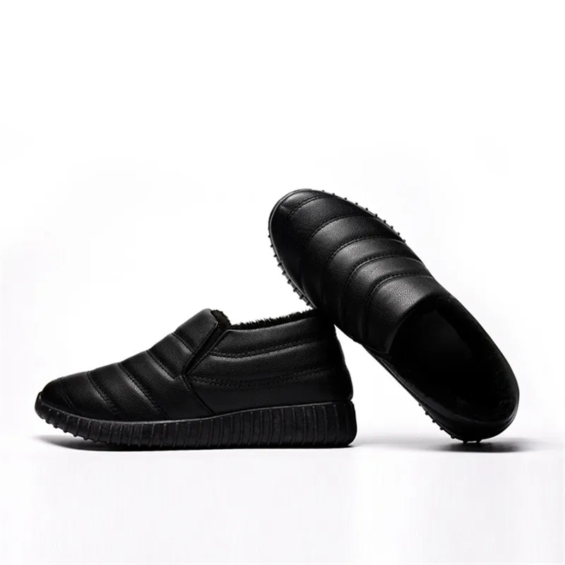 

New Men Winter Shoes Solid Color Snow Boots Plush Inside Antiskid Bottom Keep Warm Waterproof Ski women Boots Size 36 - 46
