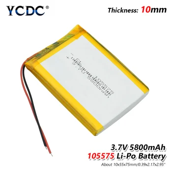 

105575 3.7 V lithium polymer Rechargeable battery 5800 mah DIY mobile emergency power charging treasure Li-Po battery