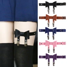 1pc High Quality Womens Bowtie Sexy Elasticity Harness Heart Leg Chain Garter Belts Cosplay Spike Elastic Thigh Ring Garter Sock