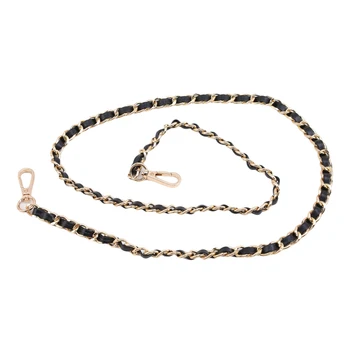 

1Pc 122Cm New Metal Bag Chain Purse With Buckles Shoulder Bag Strap Alloy Pu Summer Fashion Black Bag Belt For Women Hot Sale