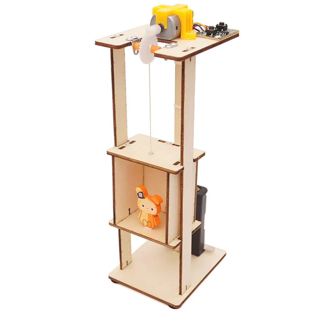  2Pcs DIY Assemble Electric Lift Model Science Experiment Education Kids Toy Intelligence Developmen