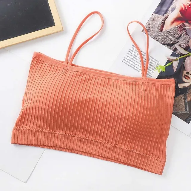 Summer Women Sling Tube Top Sexy Bra Top Breathable Chest Pad Wearing Underwear Seamless Ice Silk Breast Wrap Lingerie Female rose red
