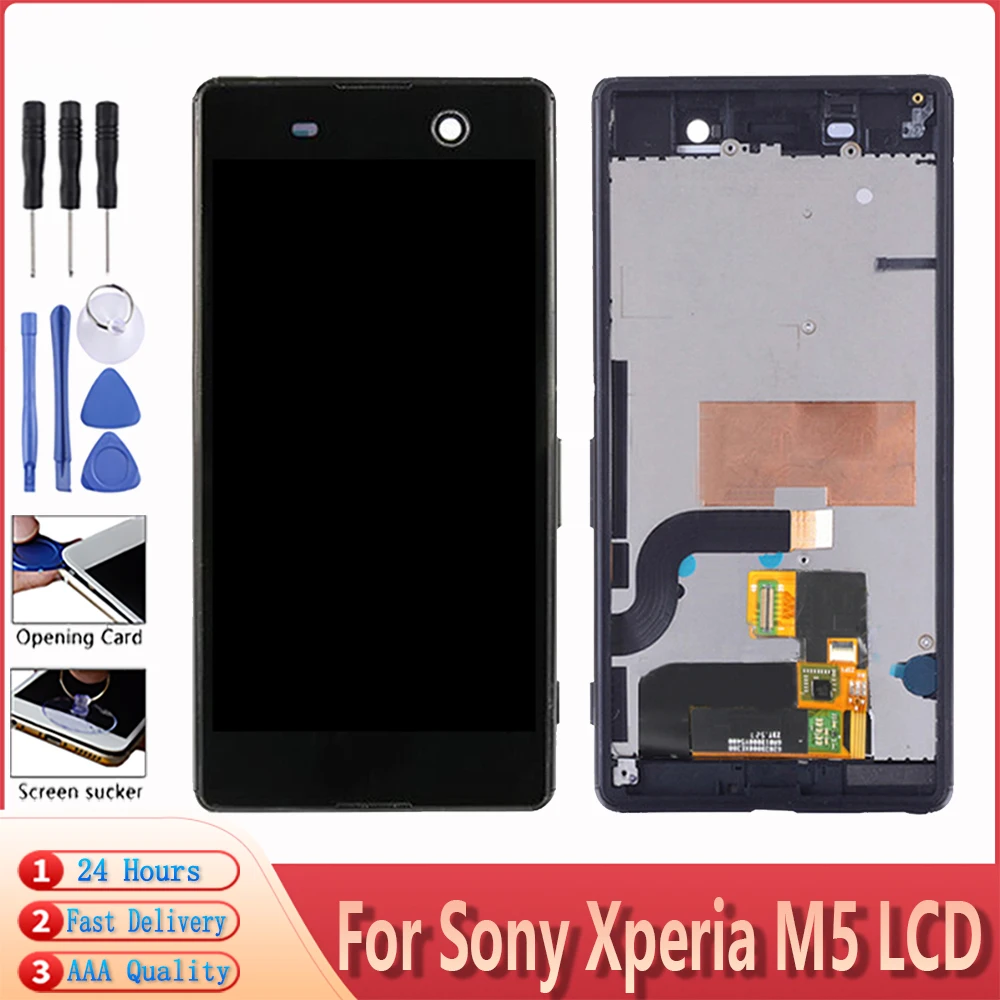 ЖК-экран 5 0 дюйма для Sony Xperia M5 E5603 E5606 E5653 сенсорный с рамкой и дигитайзером