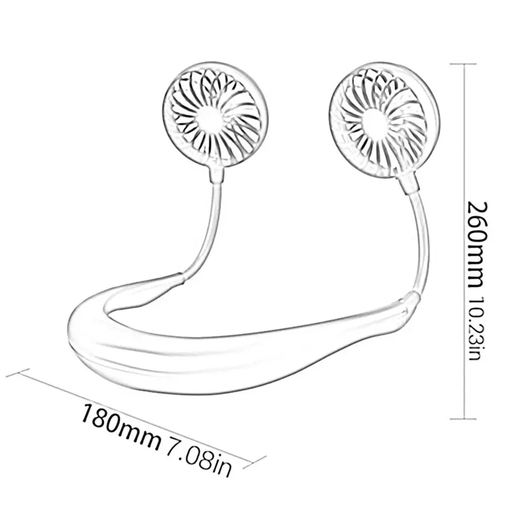 Ленивый спортивный подвесной вентилятор для шеи Мини USB маленький Электрический вентилятор для улицы удобный зарядный вентилятор
