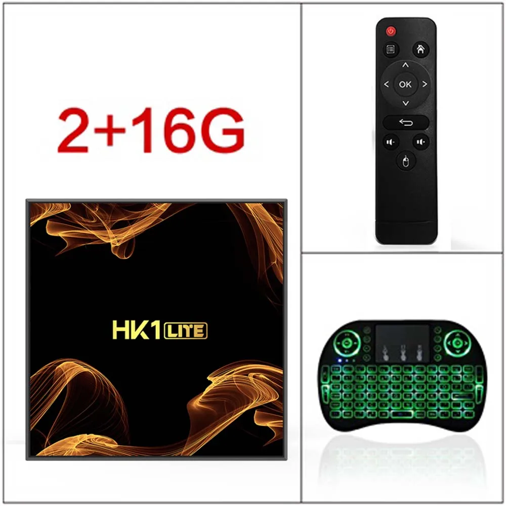 2G16G WITH I8 HK1Lite Android 9,0 Smart tv Box 2 ГБ DDR3 16 Гб 2,4G WiFi 4K RK3228A четырехъядерный H.265 медиаплеер PK hk1mini x96 - Цвет: 2G16G WITH I8
