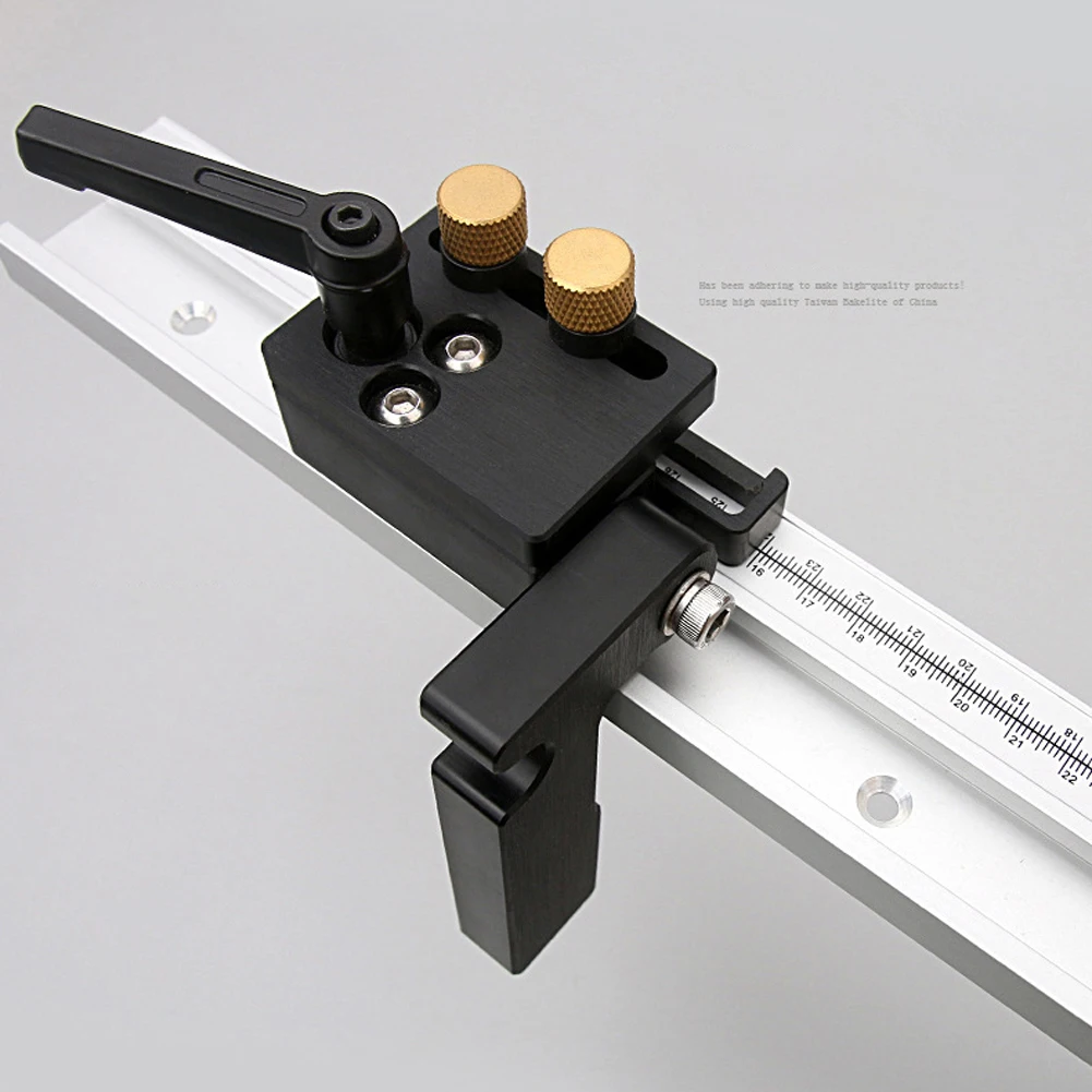 

Miter Track Stop Aluminum Alloy T-track Woodworking T-slot Miter with Scale Strong Clamping Ability and Wear-Resistant