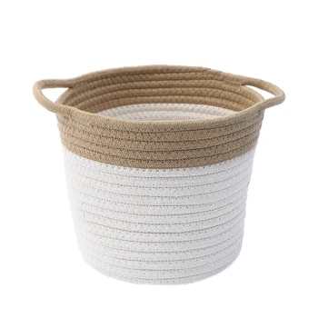 

Cotton Rope Basket Laundry Basket Blanket Basket Living Room Storage Basket Premium Woven Basket