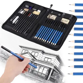 

Sketch Pencil Set 48pcs Crafts Stationery Student Art Supplies Painting Tool Set Sketch Pencil Artist Drawing Graffiti Portable