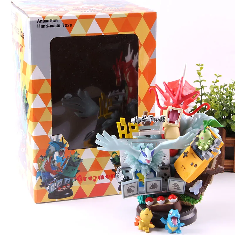 KT6916-B-with box Аниме мультфильм Монстры фигурка Чаризард Mew Greymon Celebi Ho-Oh GK статуя монстров фигурка ПВХ Коллекционная модель игрушки - Цвет: KT6916-B-with box
