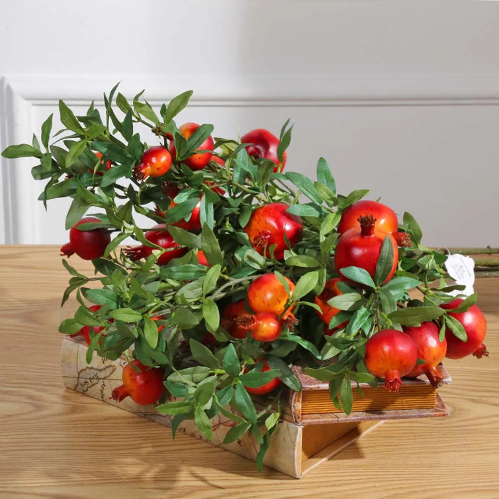 1 шт. Цветочная имитация ягод гранат фруктовая ветка фруктов для гостиной