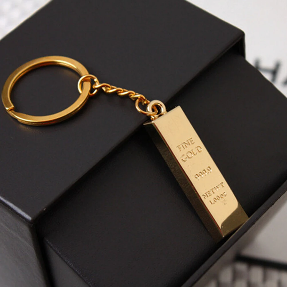 Gold Auto Key Chain golden keychains women handbag charms pendant metal key  finder luxury man car key rings accessory 55*15*6mm