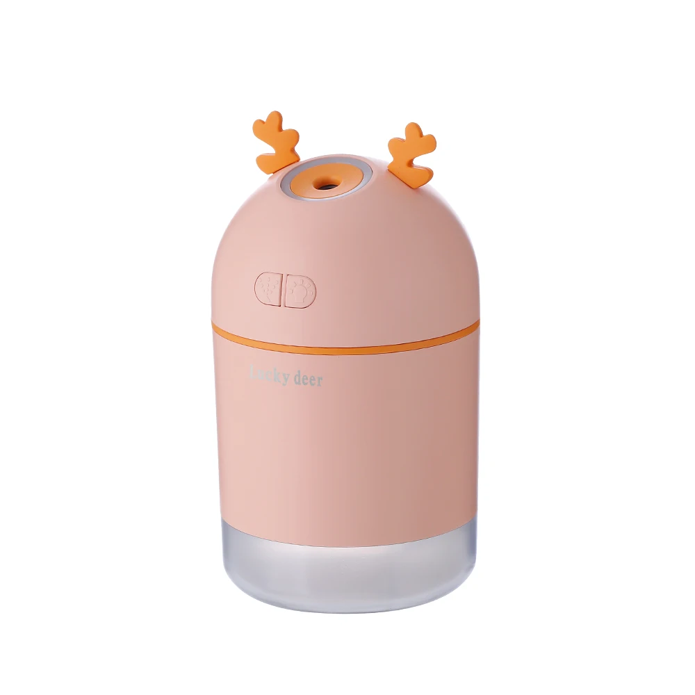 pink 3-в-1 Лаки олень увлажнитель USB настольный мини увлажнения воздуха диффузор Маленький милый Портативный Офис увлажнитель - Цвет: pink